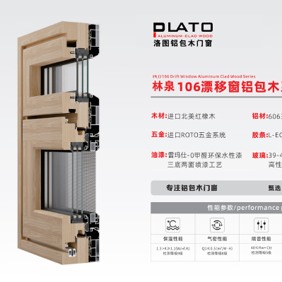 106 Series Aluminum Clad Wood Drift Window